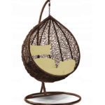 Fotel Wiszący do OGRODU Dalia BRĄZ Kokon Huśtawka Wolnostojący