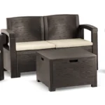 Zestaw ogrodowy wypoczynkowy Set Dakota Moka polywood 4-osobowy