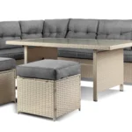 Palermo Ekskluzywny zestaw technorattan Narożnik 2-częściowy stół 2 pufy